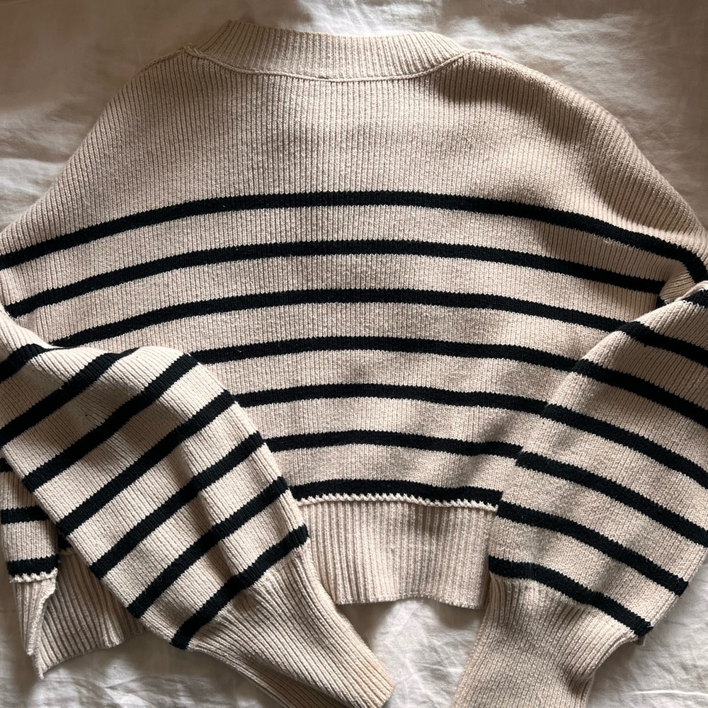Free People Cropped Striped Sweater
